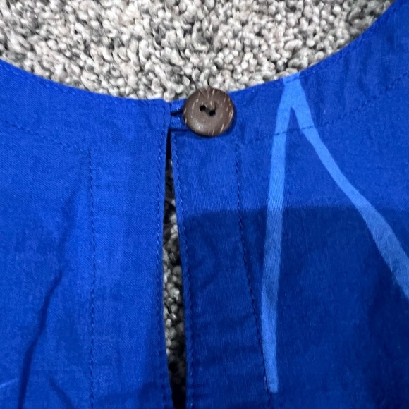 NWOT Tiki Palm Beaded Sequin Blue Beach Tropical Sleeveless Dress Size Medium - Picture 11 of 11